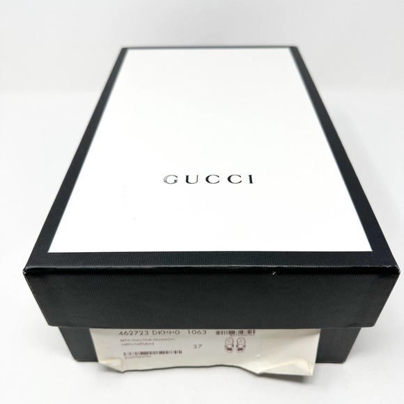 Gucci Princetown Tiger Fur Lined Round Toe Horsebit Canvas Flat Loafer Mules - Picture 13 of 13